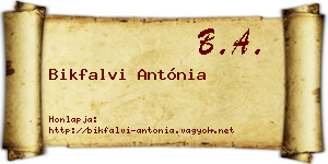 Bikfalvi Antónia névjegykártya